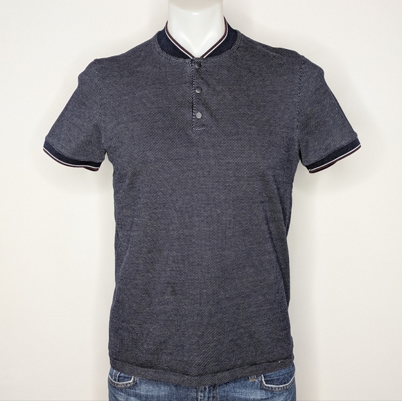 Ted Baker Blue White Short Sleeve Polo Shirt 3 - Picture 1 of 7